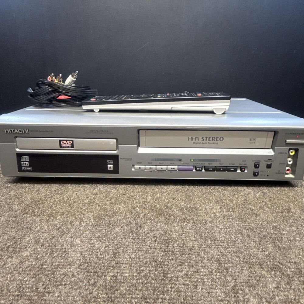 Hitachi DV-PF2U DVD / VCR Combo HiFi Stereo + Remote + AV Cables- FULLY TESTED